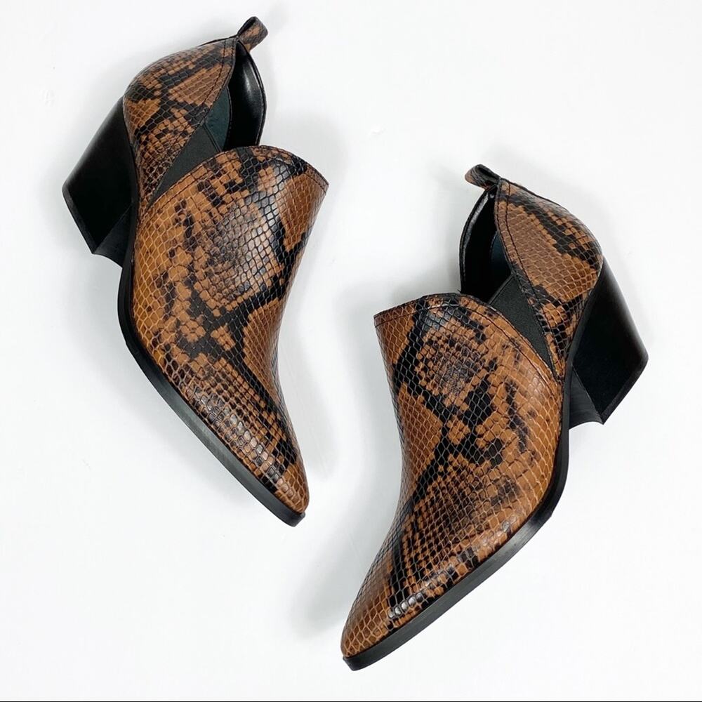 Marc Fisher Black Snake Brown Black Boots SIZE 9.5 BRAND NEW WITH STICKER TAGS